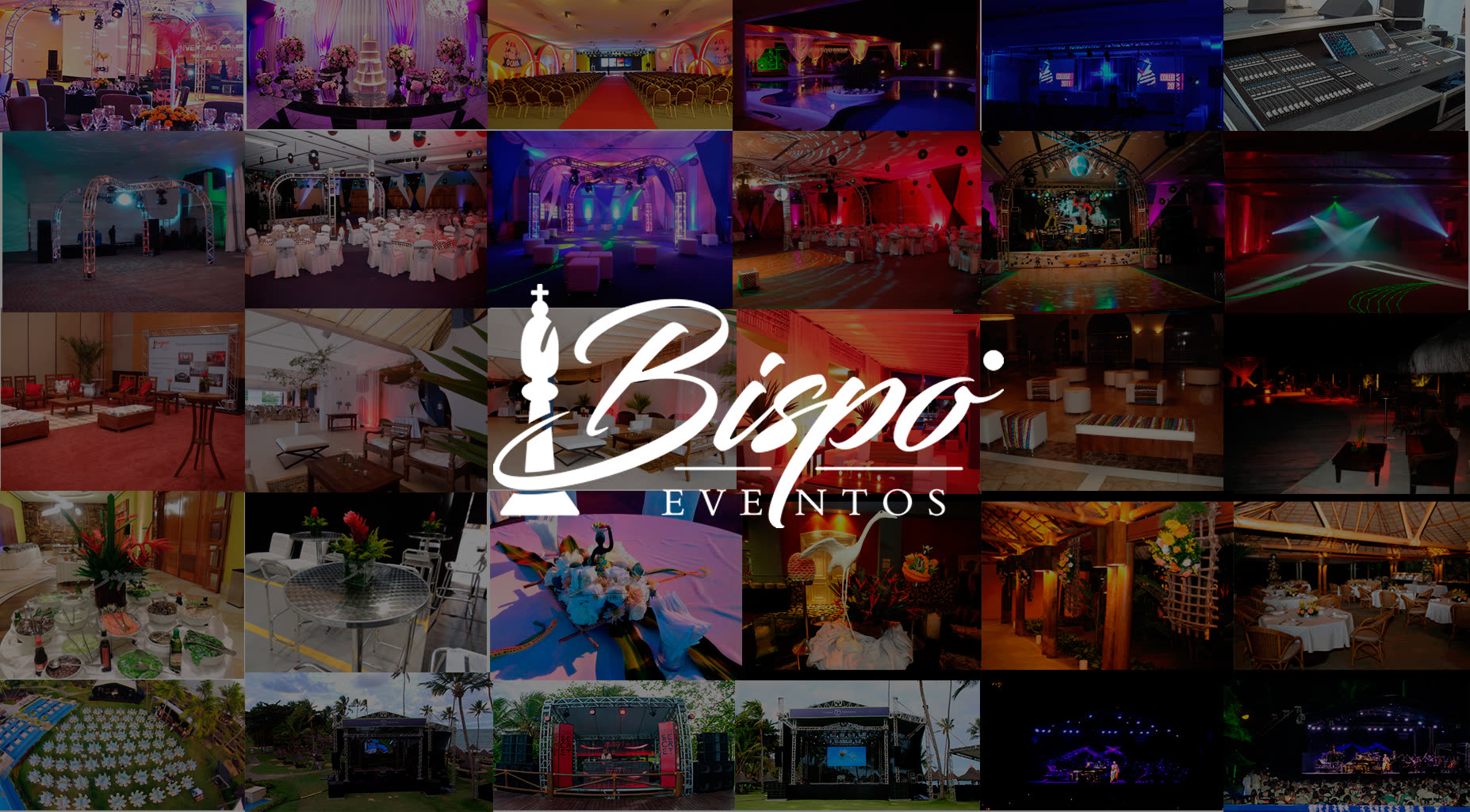 Mosaico de eventos produzidos pela Bispo Eventos